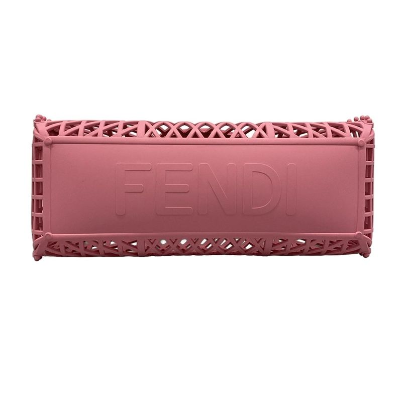 Fendi Tote Bag Basket Medium 8bh389 Pink Basket Bag Leather