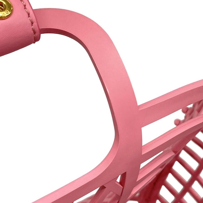 Fendi Tote Bag Basket Medium 8bh389 Pink Basket Bag Leather