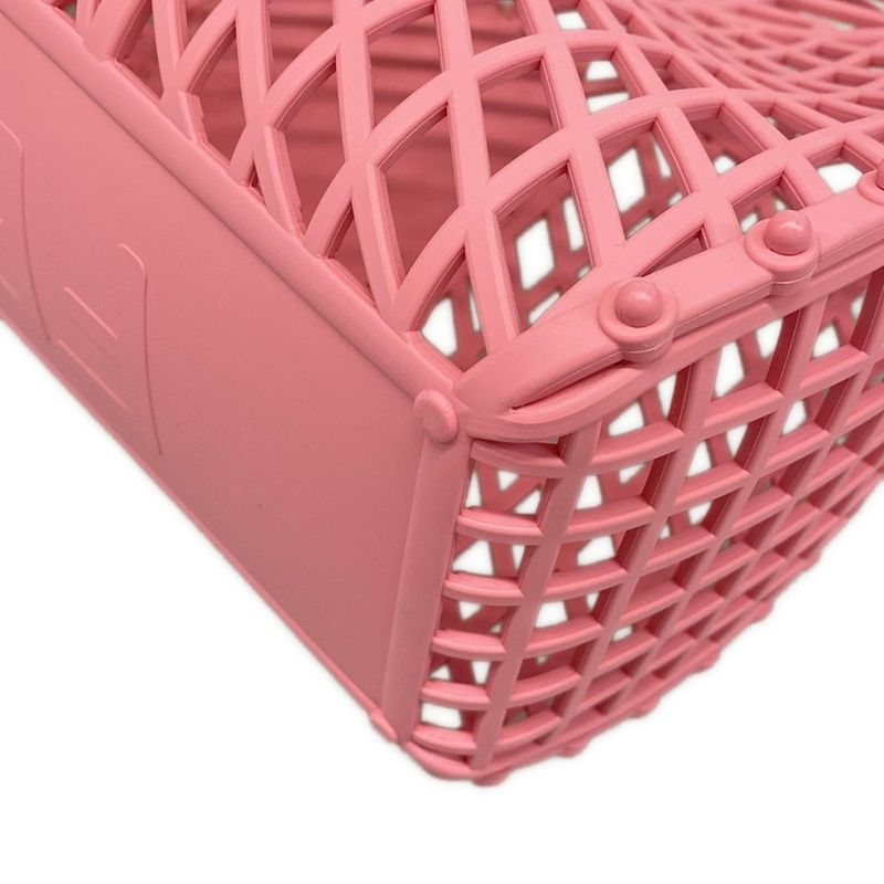 Fendi Tote Bag Basket Medium 8bh389 Pink Basket Bag Leather