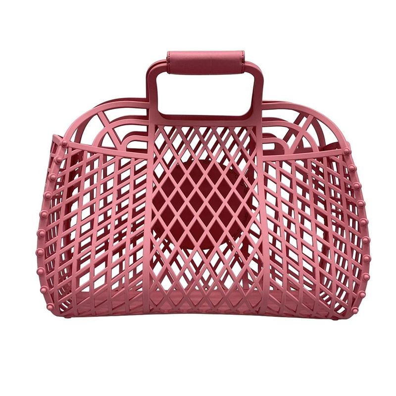 Fendi Tote Bag Basket Medium 8bh389 Pink Basket Bag Leather