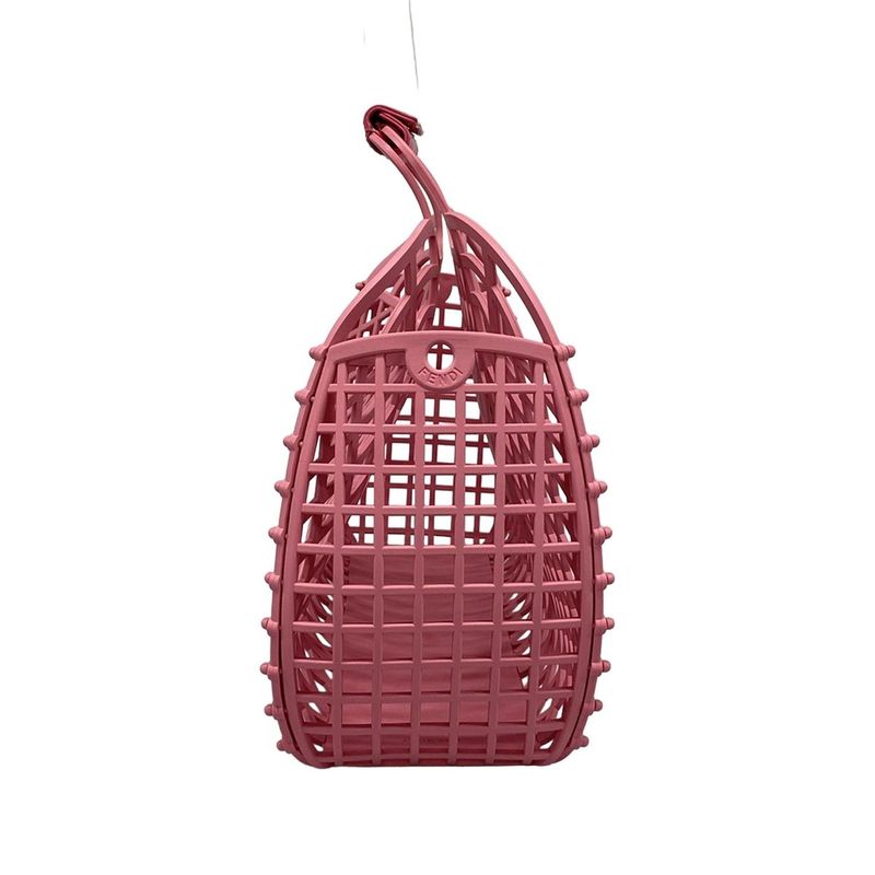 Fendi Tote Bag Basket Medium 8bh389 Pink Basket Bag Leather