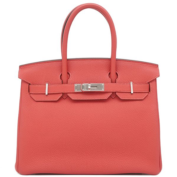 Hermes Handbag Birkin 30 Togo Rose Jaipur Silver Hardware Pink Engraved R