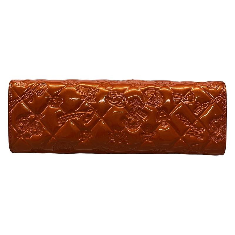 Chanel Handbag Icon A37156 Orange Chain Handle/silver Hardware Leather