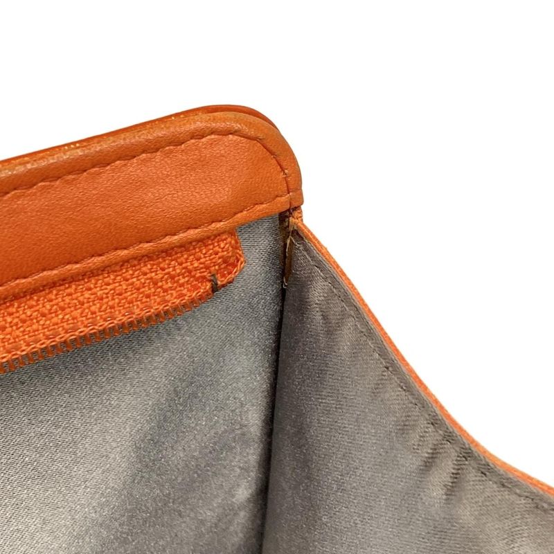 Chanel Handbag Icon A37156 Orange Chain Handle/silver Hardware Leather