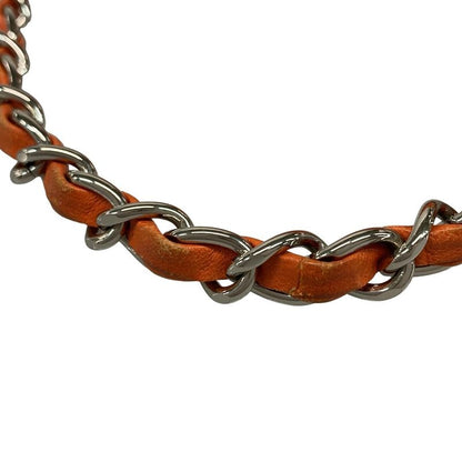 Chanel Handbag Icon A37156 Orange Chain Handle/silver Hardware Leather