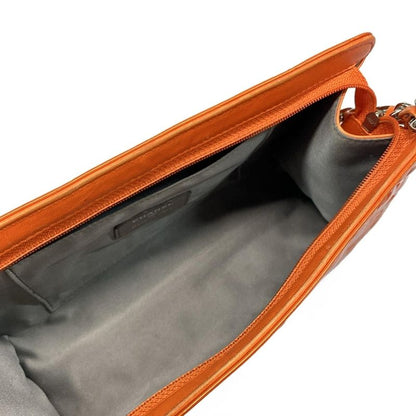 Chanel Handbag Icon A37156 Orange Chain Handle/silver Hardware Leather