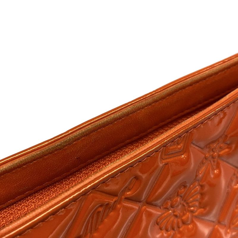 Chanel Handbag Icon A37156 Orange Chain Handle/silver Hardware Leather