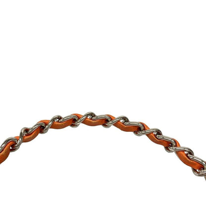 Chanel Handbag Icon A37156 Orange Chain Handle/silver Hardware Leather