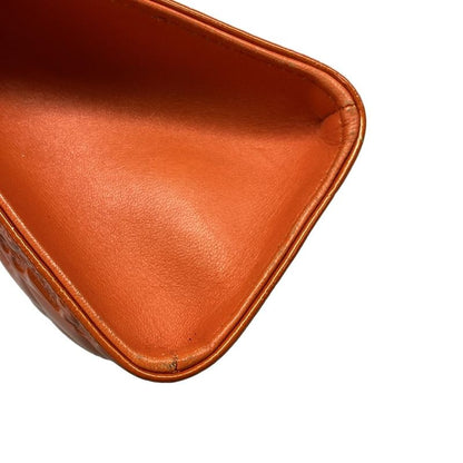 Chanel Handbag Icon A37156 Orange Chain Handle/silver Hardware Leather