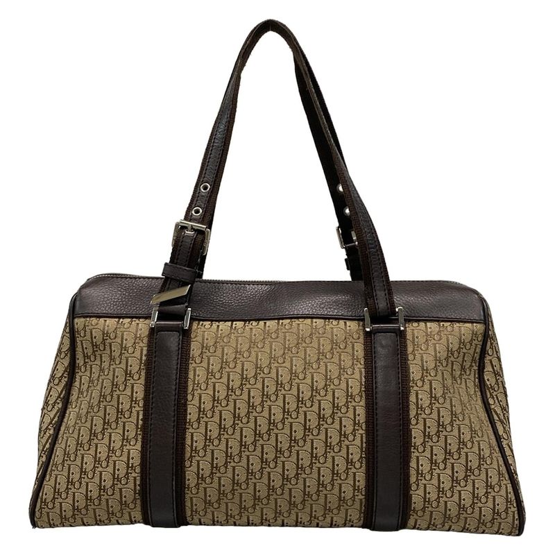 Dior/christian Dior Handbag Street Chic/trotter Beige And Dark Brown Mini