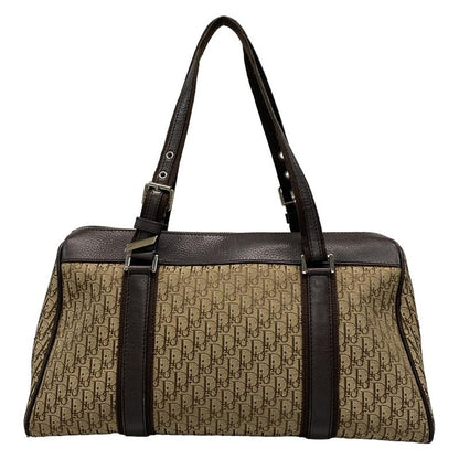 Dior/christian Dior Handbag Street Chic/trotter Beige And Dark Brown Mini
