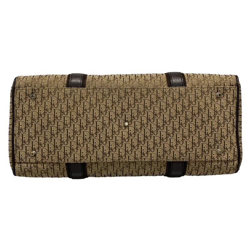 Dior/christian Dior Handbag Street Chic/trotter Beige And Dark Brown Mini