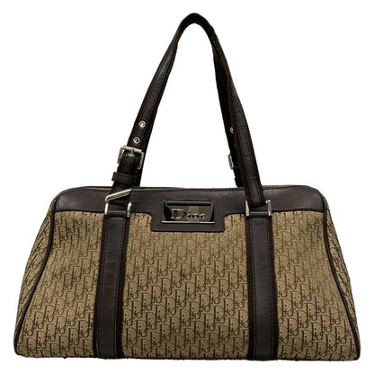 Dior/christian Dior Handbag Street Chic/trotter Beige And Dark Brown Mini