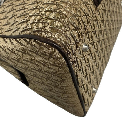 Dior/christian Dior Handbag Street Chic/trotter Beige And Dark Brown Mini