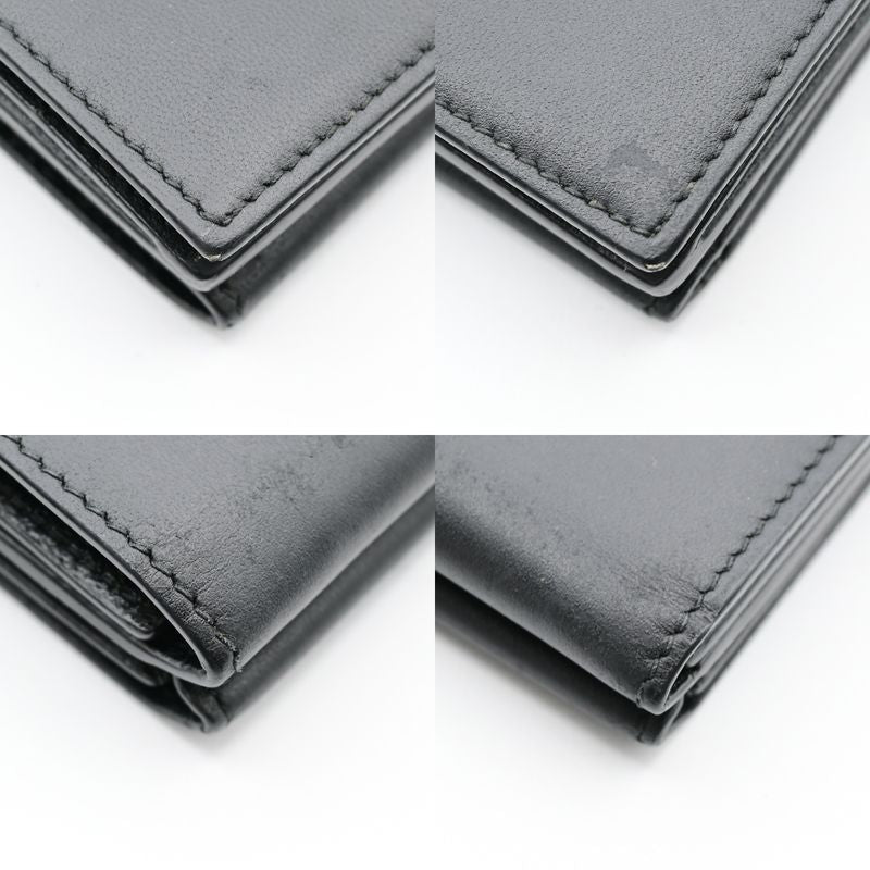Balenciaga Trifold Wallet Mini Compact Wallet Black Leather 64bs001