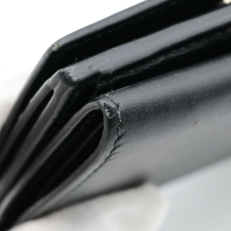 Balenciaga Trifold Wallet Mini Compact Wallet Black Leather 64bs001