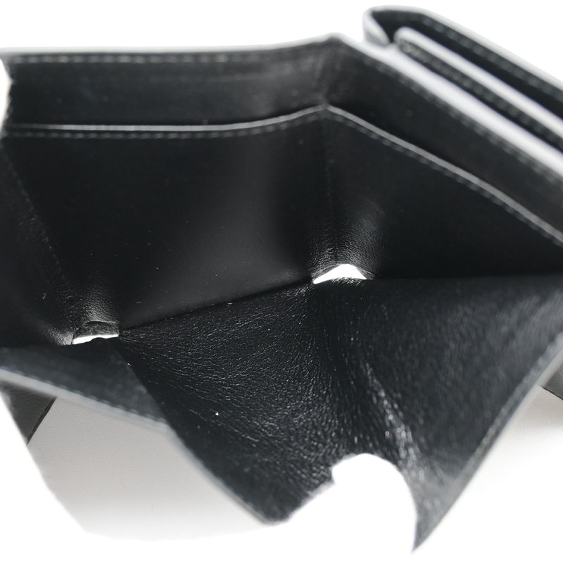 Balenciaga Trifold Wallet Mini Compact Wallet Black Leather 64bs001