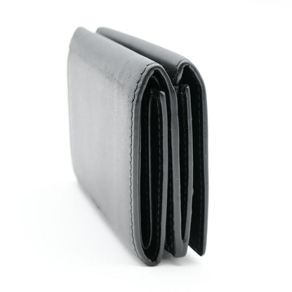 Balenciaga Trifold Wallet Mini Compact Wallet Black Leather 64bs001