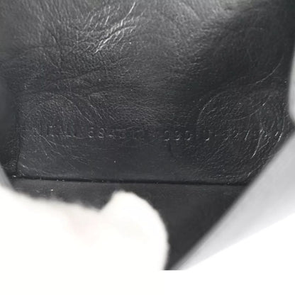 Balenciaga Trifold Wallet Mini Compact Wallet Black Leather 64bs001