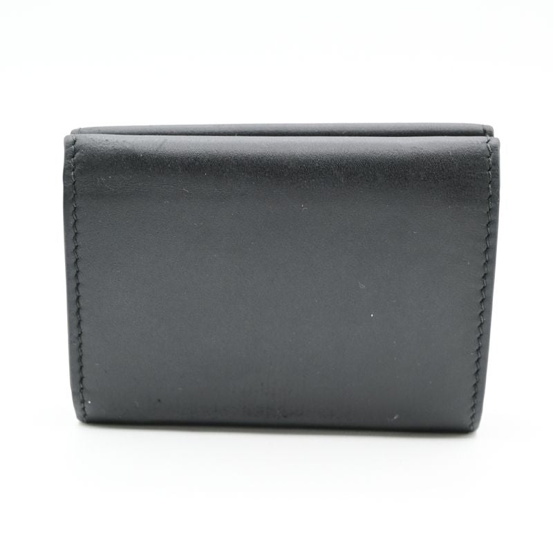 Balenciaga Trifold Wallet Mini Compact Wallet Black Leather 64bs001