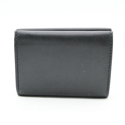 Balenciaga Trifold Wallet Mini Compact Wallet Black Leather 64bs001