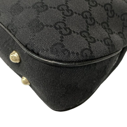 Gucci Handbag Bamboo/gg Pattern 137378 Black Studded