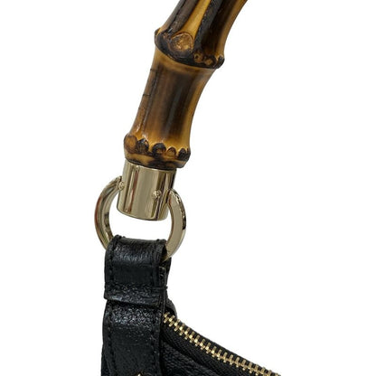 Gucci Handbag Bamboo/gg Pattern 137378 Black Studded