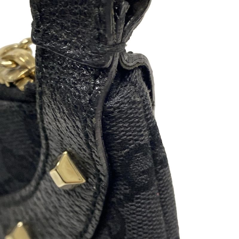 Gucci Handbag Bamboo/gg Pattern 137378 Black Studded