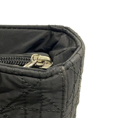 Dior/christian Dior Handbag Lady Dior Large Bag Black Silver Hardware Leather