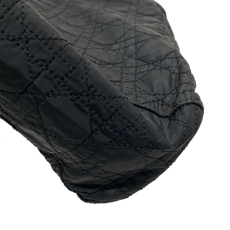 Dior/christian Dior Handbag Lady Dior Large Bag Black Silver Hardware Leather