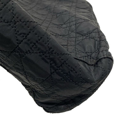 Dior/christian Dior Handbag Lady Dior Large Bag Black Silver Hardware Leather