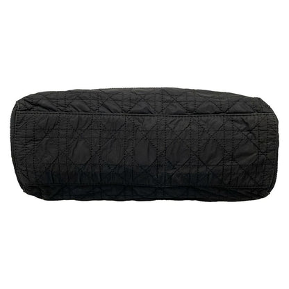 Dior/christian Dior Handbag Lady Dior Large Bag Black Silver Hardware Leather