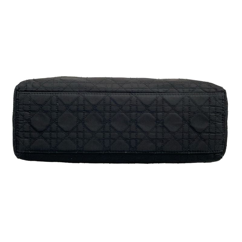 Dior/christian Dior Handbag Lady Dior Large Bag Black Gold Hardware Leather