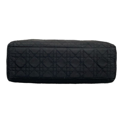 Dior/christian Dior Handbag Lady Dior Large Bag Black Gold Hardware Leather