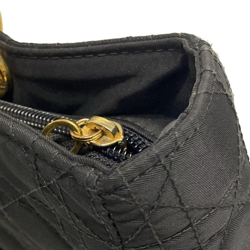 Dior/christian Dior Handbag Lady Dior Large Bag Black Gold Hardware Leather