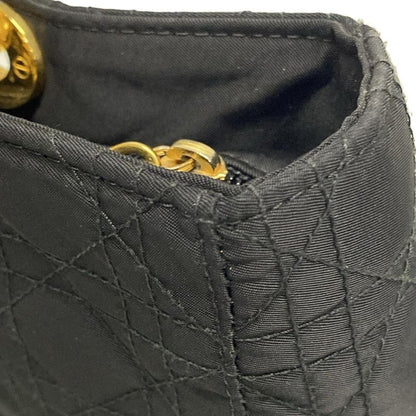 Dior/christian Dior Handbag Lady Dior Large Bag Black Gold Hardware Leather