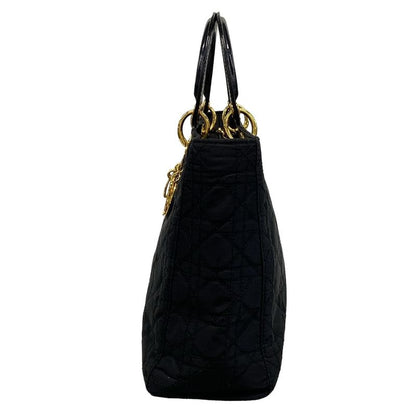 Dior/christian Dior Handbag Lady Dior Large Bag Black Gold Hardware Leather