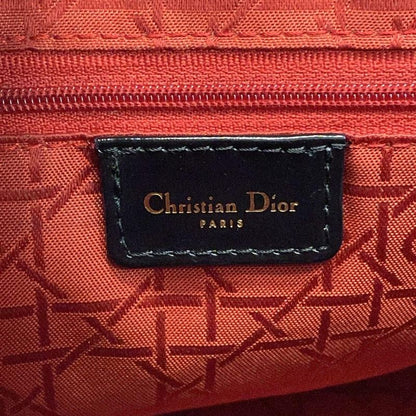 Dior/christian Dior Handbag Lady Dior Large Bag Black Gold Hardware Leather