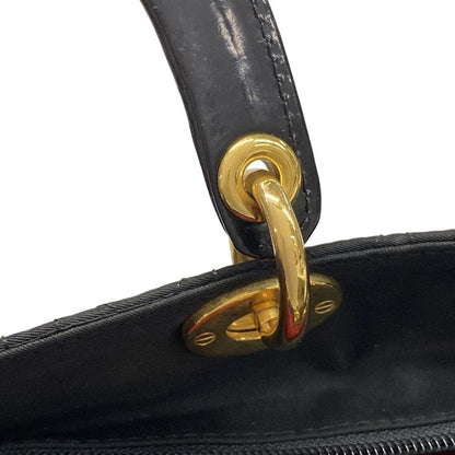 Dior/christian Dior Handbag Lady Dior Large Bag Black Gold Hardware Leather