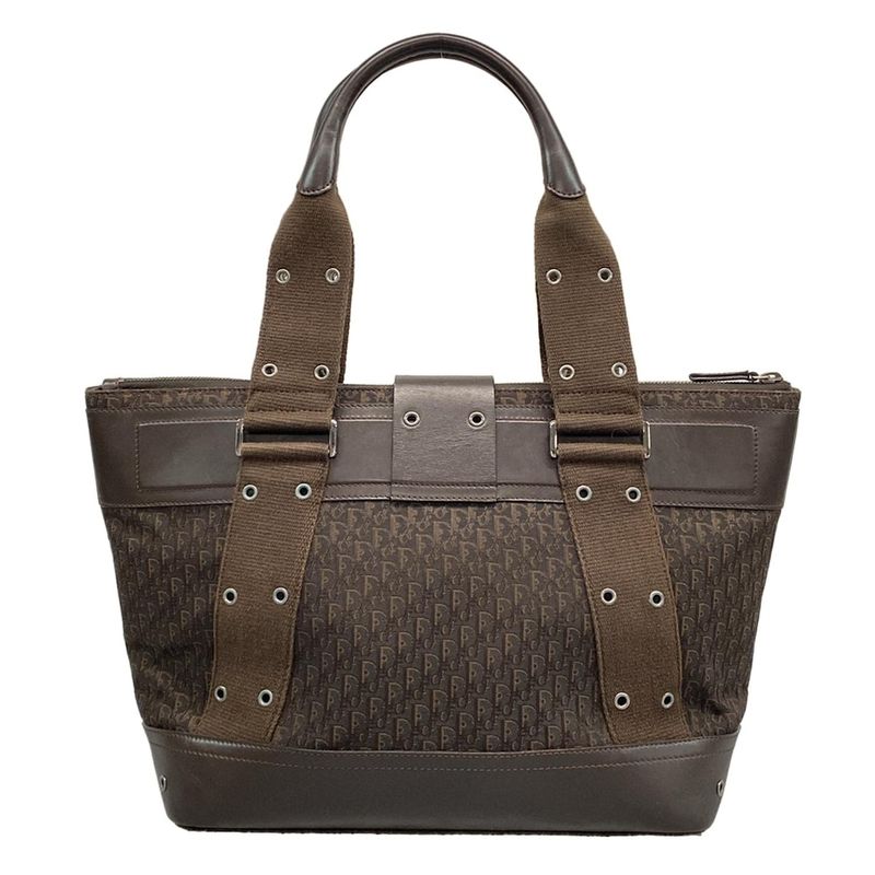 Dior/christian Dior Handbag Street Chic/trotter Dark Brown Leather