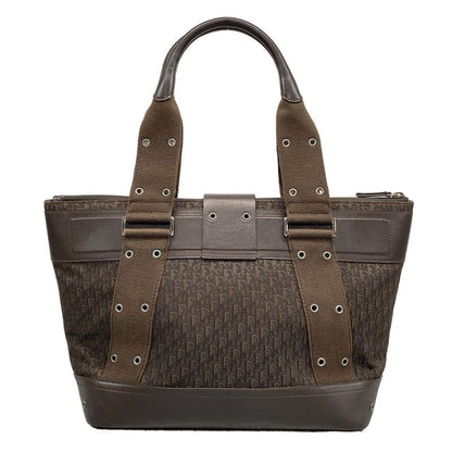 Dior/christian Dior Handbag Street Chic/trotter Dark Brown Leather