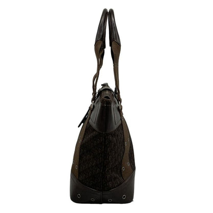 Dior/christian Dior Handbag Street Chic/trotter Dark Brown Leather