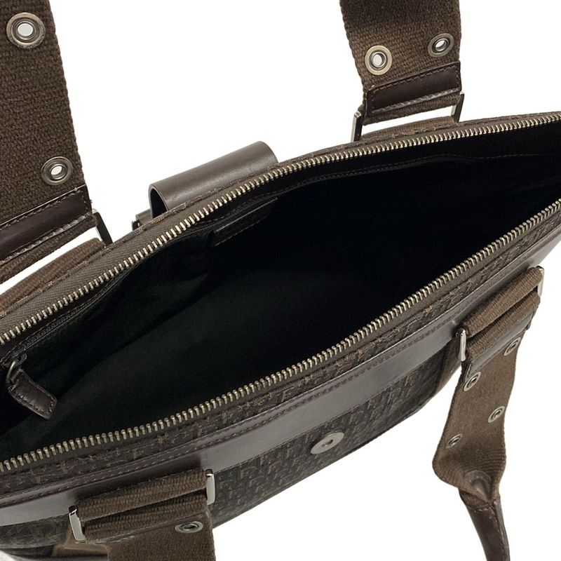 Dior/christian Dior Handbag Street Chic/trotter Dark Brown Leather