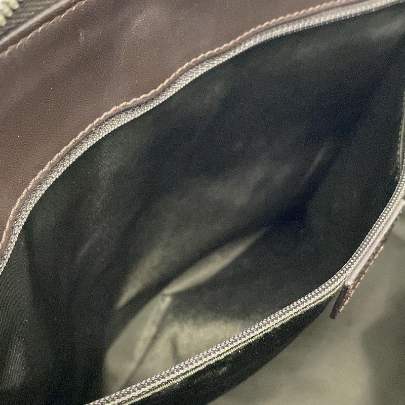 Dior/christian Dior Handbag Street Chic/trotter Dark Brown Leather