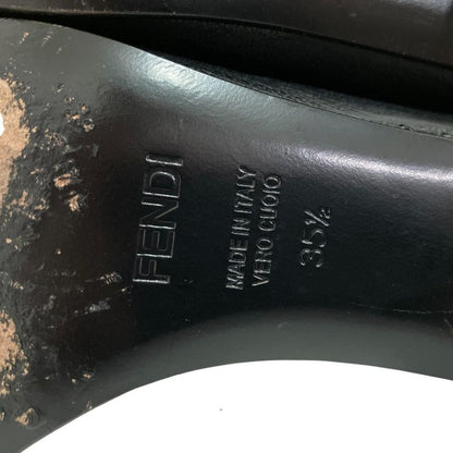 Fendi Leather Side Zip Pointed Toe Long Boots Size 35.5 Equivalent To 22.5cm