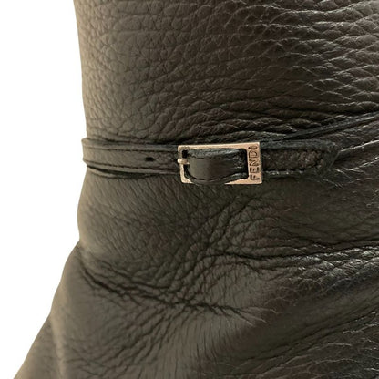 Fendi Leather Side Zip Pointed Toe Long Boots Size 35.5 Equivalent To 22.5cm