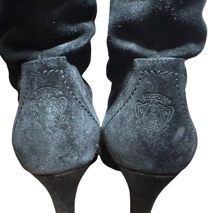 Gucci Suede Long Boots Size 35C 22cm (8.66in) Equivalent Black Women's Used