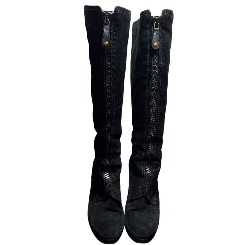 Gucci Suede Long Boots Size 35C 22cm (8.66in) Equivalent Black Women's Used