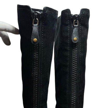 Gucci Suede Long Boots Size 35C 22cm (8.66in) Equivalent Black Women's Used