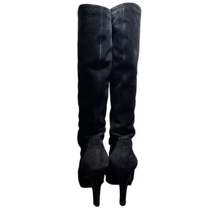 Gucci Suede Long Boots Size 35C 22cm (8.66in) Equivalent Black Women's Used